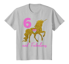 Load image into Gallery viewer, Kids Girls 6th Birthday Unicorn Fabulous 6 Years Old Party Gift T-Shirt