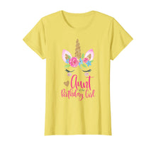 Load image into Gallery viewer, Womens Unicorn Aunt of the Birthday Girl Shirt Matching Party Tee