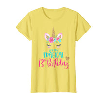 Load image into Gallery viewer, Unicorn 13th Birthday Party Shirt Girl 13 Years Old T-Shirt