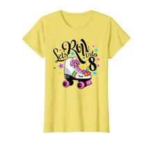 Load image into Gallery viewer, Lets roll into 8 Birthday. Unicorn, Roller skate T-shirt.