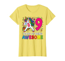 Load image into Gallery viewer, 9th Birthday Dabbing Unicorn Party Gift 9 Years Old Girls T-Shirt