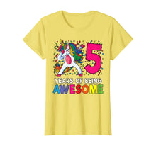 Load image into Gallery viewer, 5th Birthday Dabbing Unicorn Party Gift 5 Years Old Girls T-Shirt