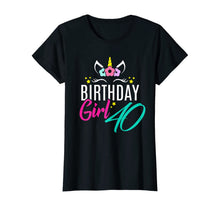 Load image into Gallery viewer, Womens Birthday Girl 40 Year Old Gift Cute Unicorn Face 40th Bday T-Shirt