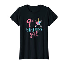 Load image into Gallery viewer, 9th Birthday Shirt Girl Unicorn Ninth Birthday Outfit