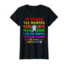 Load image into Gallery viewer, 11 Yrs Old 132 Months of Being Awesome 11th Birthday Unicorn T-Shirt