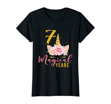 Load image into Gallery viewer, 7 Years Old Birthday Girl Gift Unicorn 7th Birthday T-Shirt