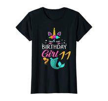 Load image into Gallery viewer, 11th Birthday Girl Unicorn Shirt Mermaid Tail 11 Years Old