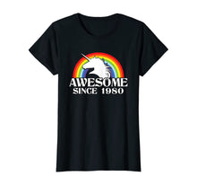 Load image into Gallery viewer, Rainbow Unicorn 40th birthday gift 1980 40 Years Old T-Shirt