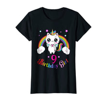 Load image into Gallery viewer, Cute Kitty 9th Birthday Shirt unicorn rainbow 9th bday gift