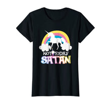 Load image into Gallery viewer, Not Today Satan Rainbow Unicorns Birthday Girl T-Shirt