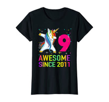 Load image into Gallery viewer, 9 Years Old 9th Birthday Unicorn Dabbing For Girl Party T-Shirt