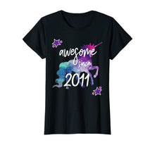 Load image into Gallery viewer, Awesome Since 2011 Unicorn Birthday T-Shirt