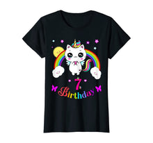 Load image into Gallery viewer, Caticorn 7th seven years Birthday Unicorn Cat Rainbow Shirt T-Shirt