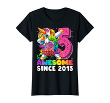 Load image into Gallery viewer, Awesome Since 2015 Dabbing Unicorn Tutu 5th Birthday Gift T-Shirt