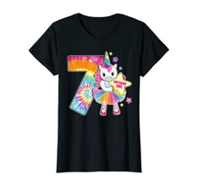 Load image into Gallery viewer, 7th Birthday Unicorn Shirt Gift for Girls Age 7 Tie Dye Tee