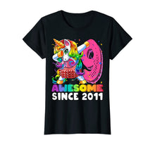 Load image into Gallery viewer, Awesome Since 2011 Dabbing Unicorn Tutu 9th Birthday Gift T-Shirt