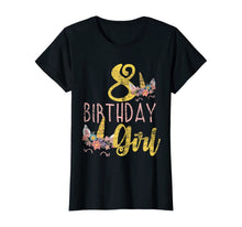 Load image into Gallery viewer, 8 Years Old Birthday Girl Gift Unicorn 8th Birthday T-Shirt