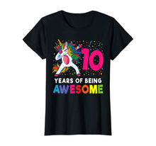 Load image into Gallery viewer, 10th Birthday Dabbing Unicorn Party Gift 10 Years Old Girl T-Shirt