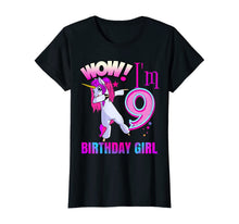Load image into Gallery viewer, CUTE 9th Birthday Girl Dabbing Unicorn Shirt Party Outfit