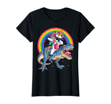 Load image into Gallery viewer, Dabbing Unicorn Dinosaur T rex T shirt Kids Girls Boys Space