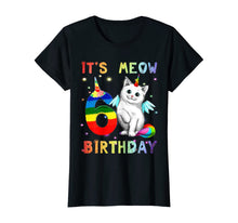 Load image into Gallery viewer, 6th Birthday Unicorn Cat 6 Years Old Caticorn Kittycorn Tee