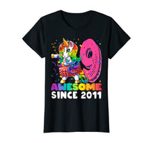 Load image into Gallery viewer, Awesome Since 2011 Flossing Unicorn Tutu 9th Birthday Gift T-Shirt