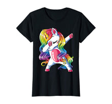 Load image into Gallery viewer, Dabbing Unicorn T shirt Girls Kids Women Rainbow Unicorns