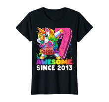 Load image into Gallery viewer, Awesome Since 2013 Dabbing Unicorn Tutu 7th Birthday Gift T-Shirt