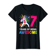 Load image into Gallery viewer, 7th Birthday Dabbing Unicorn Party Gift 7 Years Old Girls T-Shirt