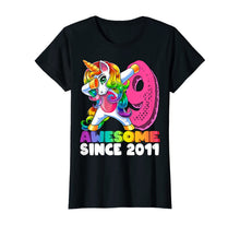 Load image into Gallery viewer, Awesome Since 2011 Dabbing Unicorn 9th Birthday Gift Girls T-Shirt