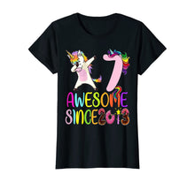 Load image into Gallery viewer, 7 year 7th birthday party dabbing unicorn awesome since 2013 T-Shirt
