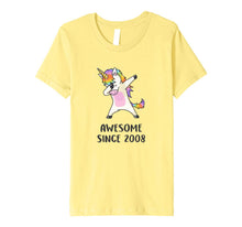 Load image into Gallery viewer, Dabbing Unicorn Birthday Girl Gift 10 Years Old Born in 2008