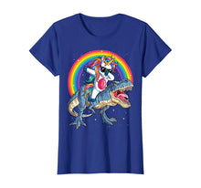 Load image into Gallery viewer, Dabbing Unicorn Dinosaur T rex T shirt Kids Girls Boys Space
