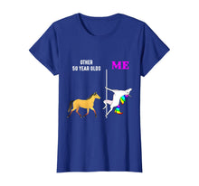 Load image into Gallery viewer, Womens Other 50 Year Olds And Me Unicorn Dancing Birthday T-Shirt