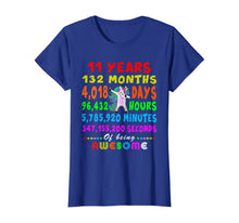 Load image into Gallery viewer, 11 Yrs Old 132 Months of Being Awesome 11th Birthday Unicorn T-Shirt