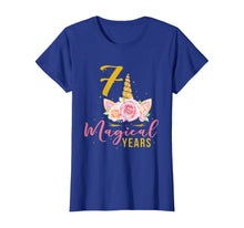 Load image into Gallery viewer, 7 Years Old Birthday Girl Gift Unicorn 7th Birthday T-Shirt