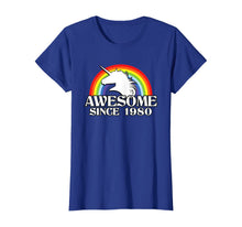 Load image into Gallery viewer, Rainbow Unicorn 40th birthday gift 1980 40 Years Old T-Shirt
