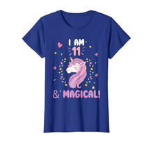 Load image into Gallery viewer, I am 11 &amp; Magical Happy Birthday 11 Years Old Unicorn tee T-Shirt
