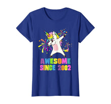 Load image into Gallery viewer, 18 Years Old 18th Birthday Awesome Since 2002 Unicorn T-Shirt