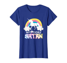 Load image into Gallery viewer, Not Today Satan Rainbow Unicorns Birthday Girl T-Shirt