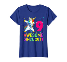Load image into Gallery viewer, 9 Years Old 9th Birthday Unicorn Dabbing For Girl Party T-Shirt