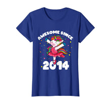 Load image into Gallery viewer, Awesome Since 2014 Ballerina Unicorn Birthday Rainbow Girls T-Shirt