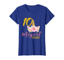 Load image into Gallery viewer, 10 Years Old Birthday Girl Gift Unicorn 10th Birthday T-Shirt