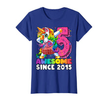 Load image into Gallery viewer, Awesome Since 2015 Dabbing Unicorn Tutu 5th Birthday Gift T-Shirt