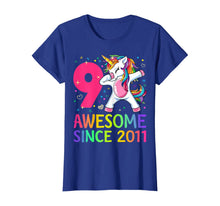 Load image into Gallery viewer, 9 Years Old 9th Birthday Unicorn Dabbing Shirt Girl Party T-Shirt