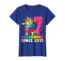 Load image into Gallery viewer, Awesome Since 2013 Flossing Unicorn Tutu 7th Birthday Gift T-Shirt