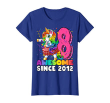 Load image into Gallery viewer, Awesome Since 2012 Flossing Unicorn Tutu 8th Birthday Gift T-Shirt