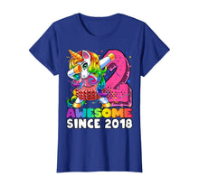 Load image into Gallery viewer, Awesome Since 2018 Dabbing Unicorn Tutu 2nd Birthday Gift T-Shirt