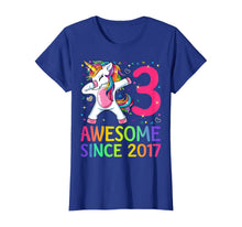 Load image into Gallery viewer, 3 Years Old 3rd Birthday Unicorn Dabbing Shirt Girl Party T-Shirt