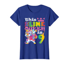 Load image into Gallery viewer, Girls Slime Queen 9 9th Birthday Unicorn T Shirt Gift